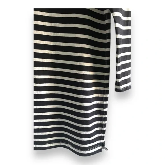 Everlane Mini Dress Size XXS Mariner Navy Blue Striped Organic Cotton Minimalist - Picture 3 of 5